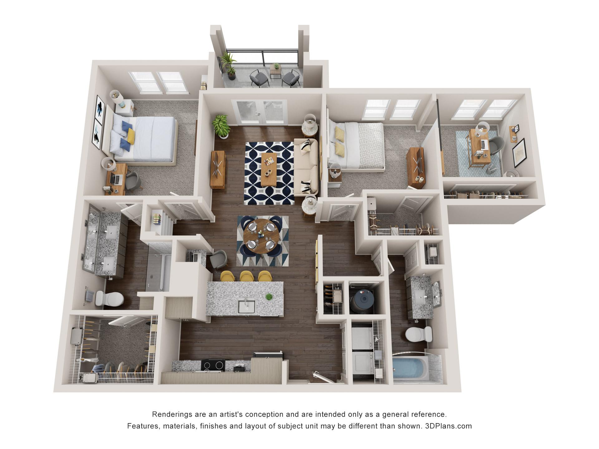 Two Bedroom w/ Den - Savannah Deluxe A