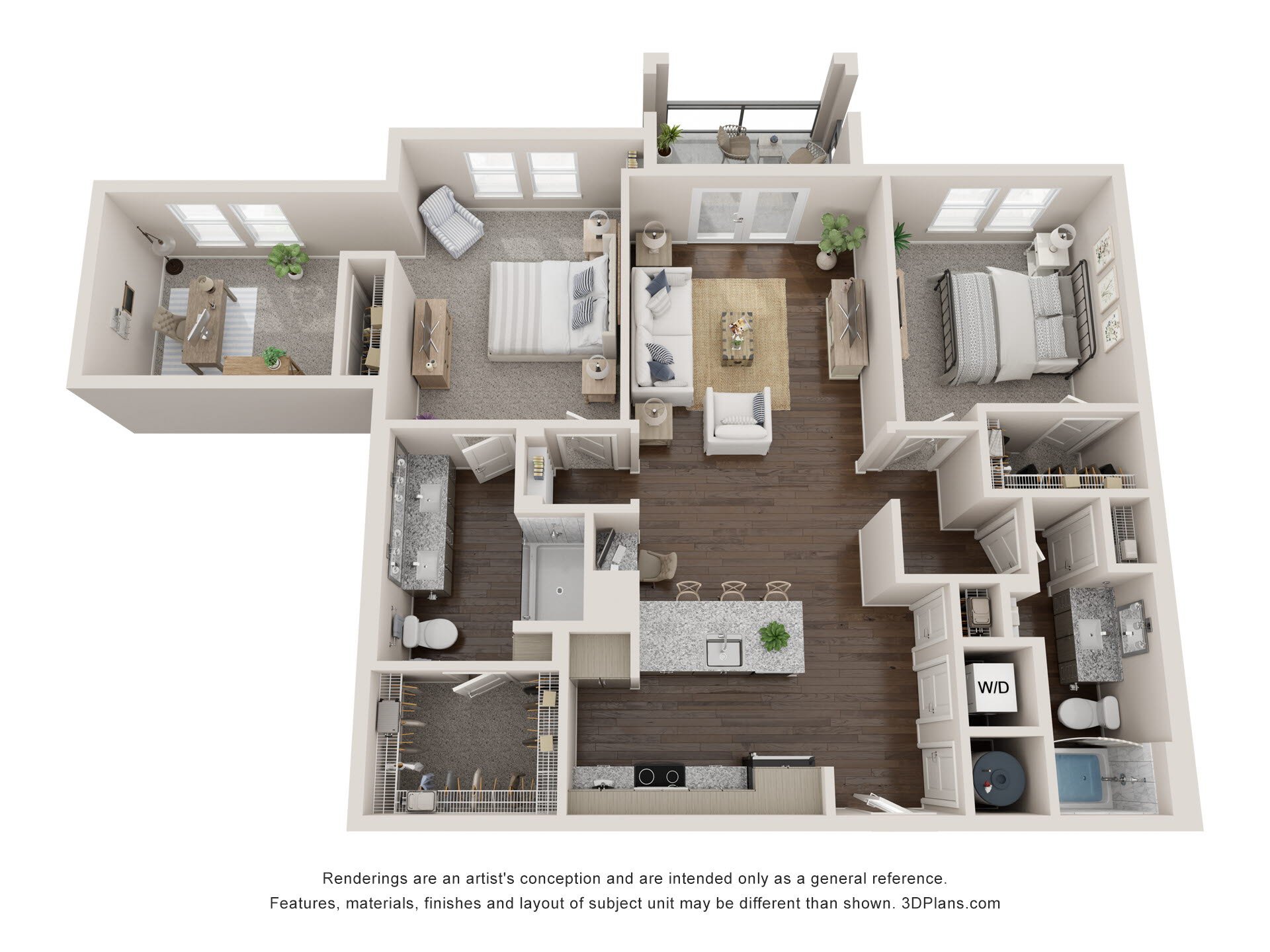 Two Bedroom w/ Den - Santee Deluxe